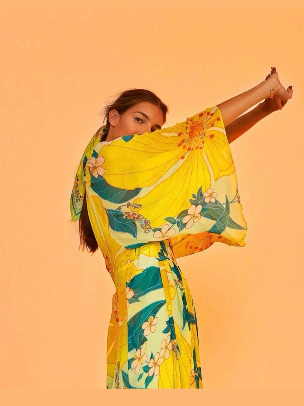 Farm Rio Pietra Yellow Floral Flowy Maxi Dress Size Medium Size M - Picture 1 of 10